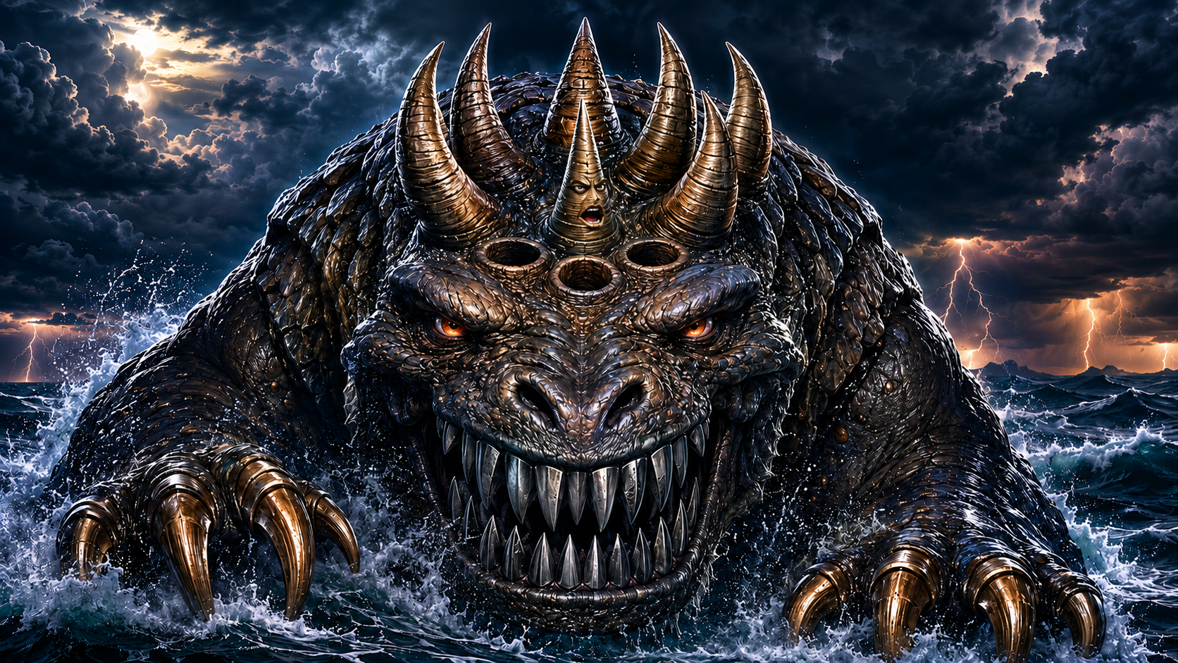 Daniel 7 fourth beast with iron teeth, bronze claws, seven horns, the little horn, and three plucked horn sockets