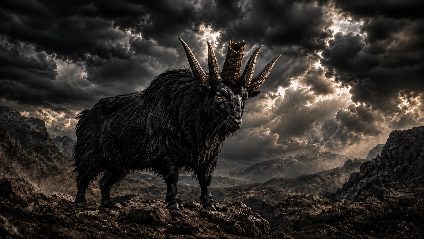 Daniel 8 he-goat with the broken great horn and four notable horns, representing Greece after Alexander